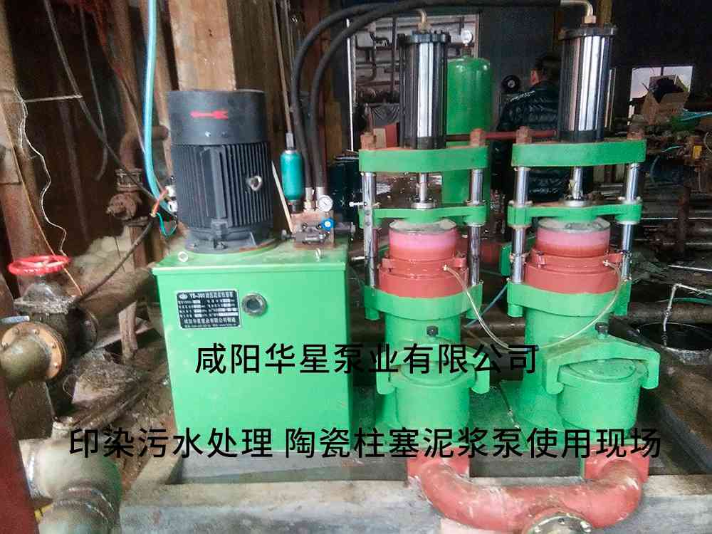 印染廠使用柱塞泥漿泵現場